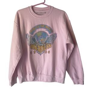 Van Halen Vintage 80s Medium Pink World Tour‎ Band Single Stitch Crew Sweater